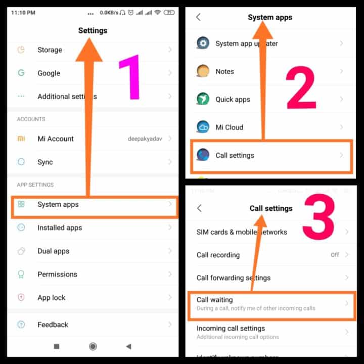 How to activate or Deactivate Call waiting service। for Android user