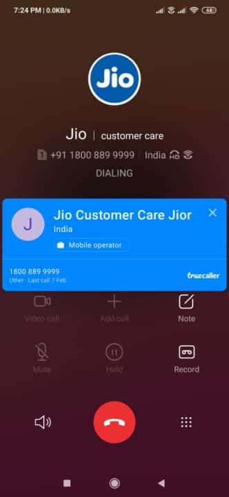 jio puk code helpline number