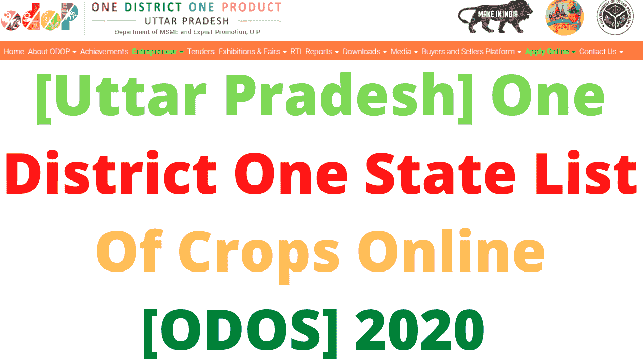 [Uttar Pradesh] One District One State List Of Crops Online [ODOS] 2020