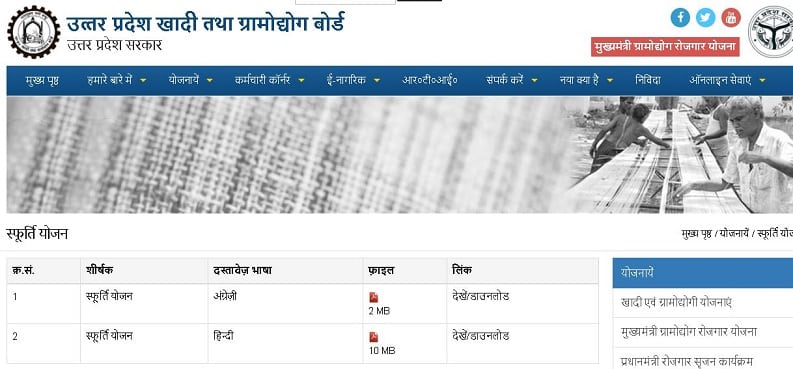 SFURIT Yojana Online Form 2020 In Hindi