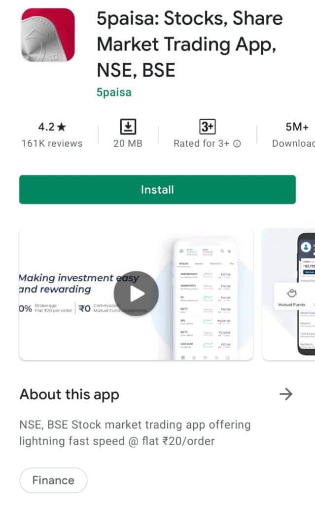5paisa mobile trading app