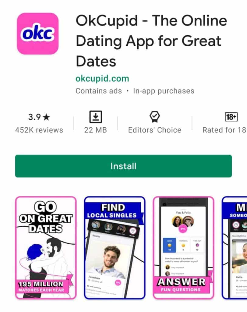 Okcupid डेटिंग ऐप 