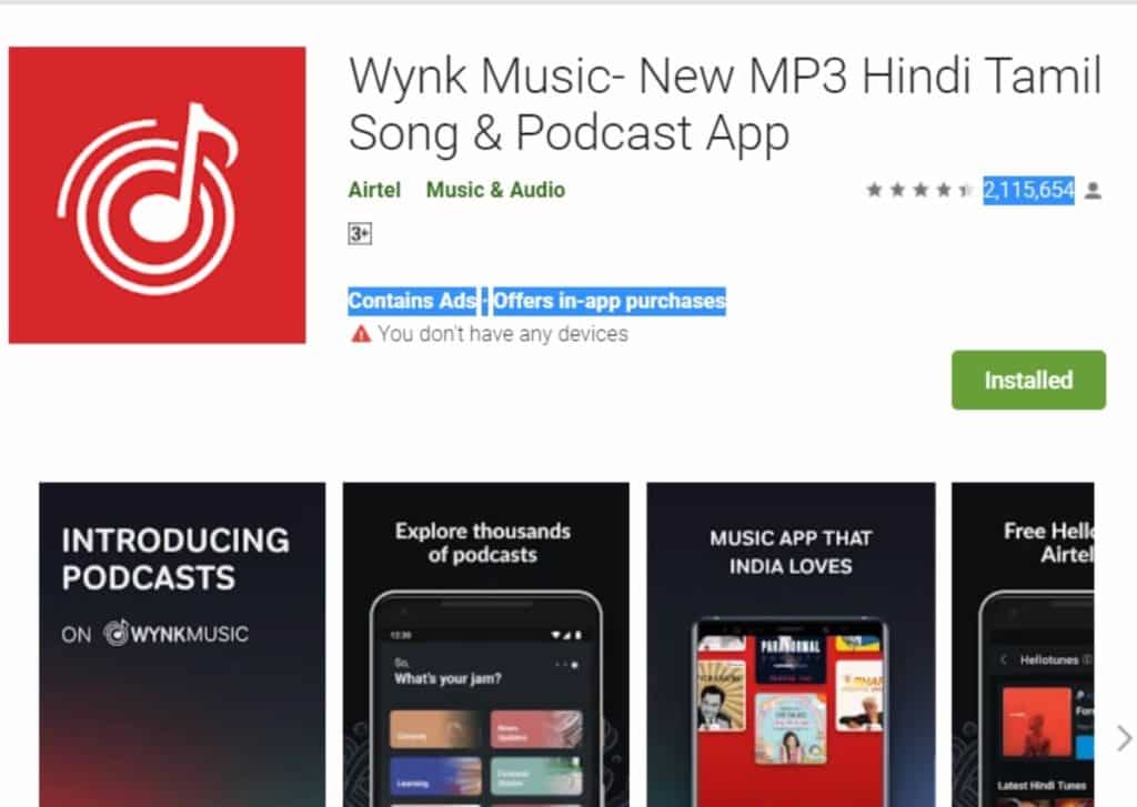 Wynk music app