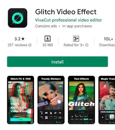 Glitch video effect