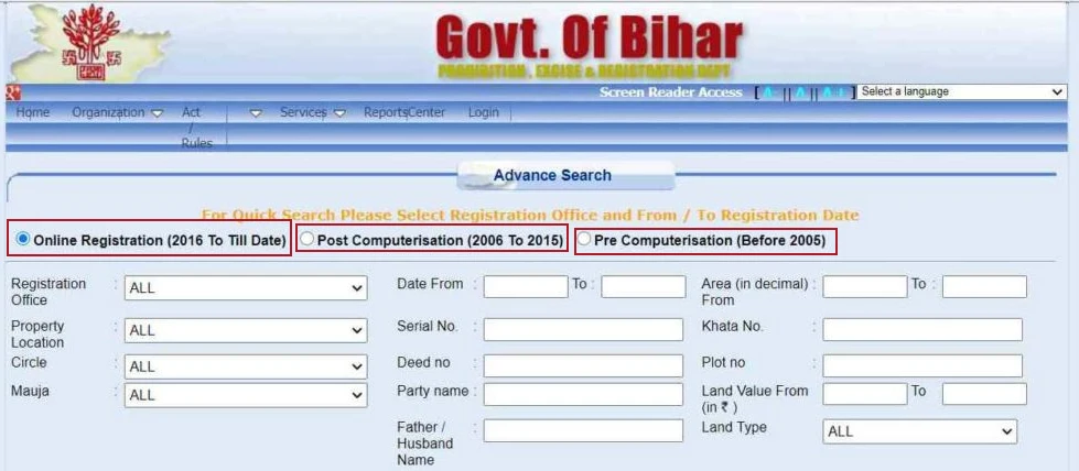 Property Registration Details of Bihar -hindi